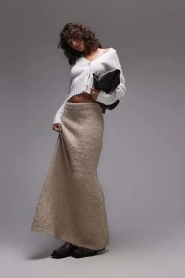 Falda Topshop Tejida Esponjosa Midi Avena Talla 0 2 Foto 1 de 4