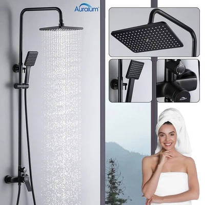 Duschset Duscharmatur Duschsystem Regendusche Mischbatterie Handbrause Schwarz - Bild 1 von 4