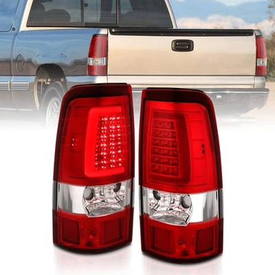 Conjunto de luz trasera LED de lente roja/clara para 99-02 Chevy Silverado 1500 [cromo] Foto 1 de 4