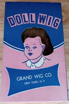 Peluca de muñeca Grand Wig Co vintage marrón trenzada nueva en caja abierta NY Foto 1 de 4