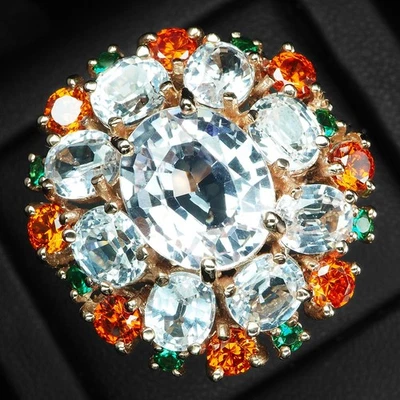 Anello di Natale in argento sterling 925 con zaffiro incolore classico 8,90... - Immagine 1 di 4