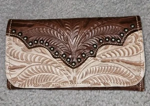 American West Annie's Secret Tri-fold Wallet - Brown - Picture 1 of 7