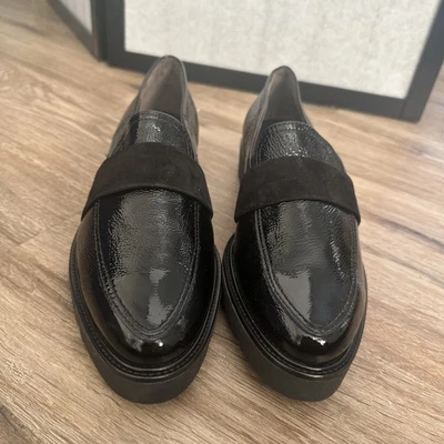 PAUL GREEN 漆皮乐福鞋黑色女式 9 码 — 第 1/4 张图片