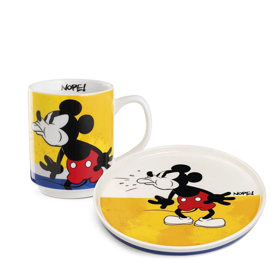 Disney Mickey Mouse, I Am set piatto dessert + mug impilabile giallo - Immagine 1 di 1