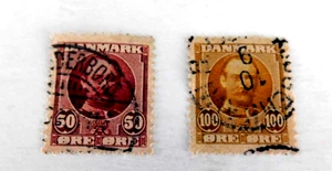 Danemark #77 & 78 Occasion/Fine, minerai 50 & 100, roi Frédéric, 1907 - Photo 1/3