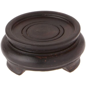 Bard's Dark Wood Decorative Base 1.25" H x 2.875" W x 2.875" D (2" Display Dia.) - Picture 1 of 1