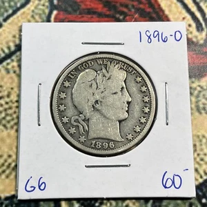 Moneta mezzo dollaro 1896 O New Orleans barbiere data migliore - Foto 1 di 4