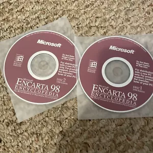 Microsoft Encarta 98 Encyclopedia CD-ROM 2-disc 1998 edition for Windows NT & 95 - Picture 1 of 4