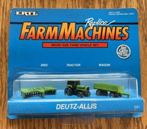 Ertl Farm Machines 1990 fundido a presión Deutz Allis disco tractor vagón granja conjunto 2221 - Imagen 1 de 3