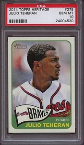 2014 Topps Heritage 275 Julio Teheran PSA 10 Gem Mint Pop 3 - Picture 1 of 1