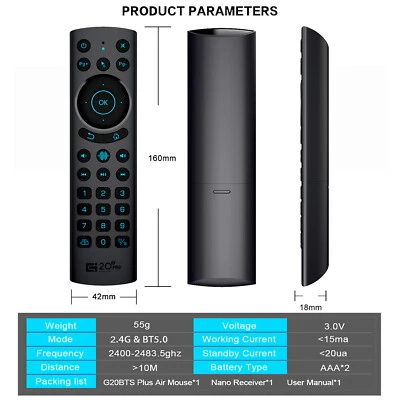 Für Android TV Box/Stick Voice Remote 2.4GHz Bluetooth Wireless TV Fernbedienung - Bild 1 von 4