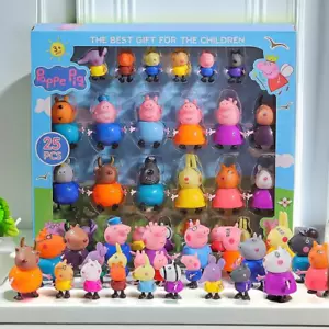 4-25PCS Figurenset Papa Mama Peppa Pig Schorsch Wutz Familie&Freunde Geburtstag - Bild 1 von 31