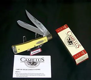Camillus 717 Knife Yello Jaket Trapper USA 4-1/8" 1990's W/Packaging,Papers Rare - Picture 1 of 12