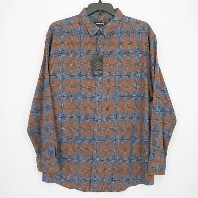 Solaris Men's Long-Sleeve Shirt 2XB Blue Rust Plaid 100% Cotton Lens Cleaner NWT - Image 1 of 4