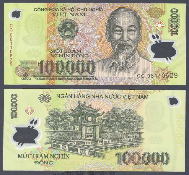 Vietnamese Dong Security Features for the 500k, 200k, 100k, 50k Notes