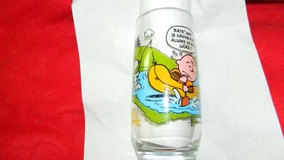CHARLIE BROWN MCDONALDS CAMP SNOOPY COLLECTIBLE GLASS TUMBLER FREE USA SHIP - Image 1 of 4