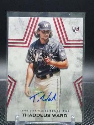2023 Topps Update Thaddeus Ward AUTO Baseball Stars Nationals RC - Image 1 of 2