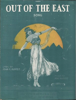 1918 TEMA EGÍPCIO antigo partitura de jazz FORA DO OESTE Harém Girl Pyramids - Imagem 1 de 2