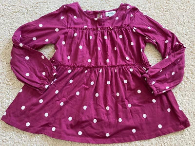 Speechless Girls Shirt Top Size Large Long Sleeve Purple Polka Dots NWOT - Image 1 of 3