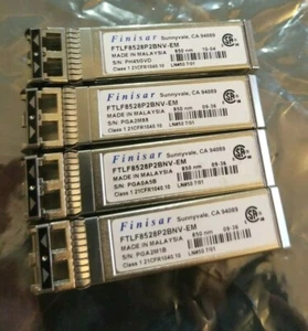 4x Finisar FTLF8528P2BNV-EM 8Gb 850nm SFP FC Fibre Mini-GBIC Transceiver - Picture 1 of 1
