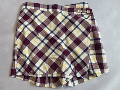 Tommy Hilfiger Girls red white yellow blue check plaid skort Size Large  12/14 — 第 1/4 张图片
