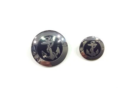BOTTONE BLAZER MARINARI ANCORA ARGENTO  & BLU CM 1,5 - Immagine 1 di 2