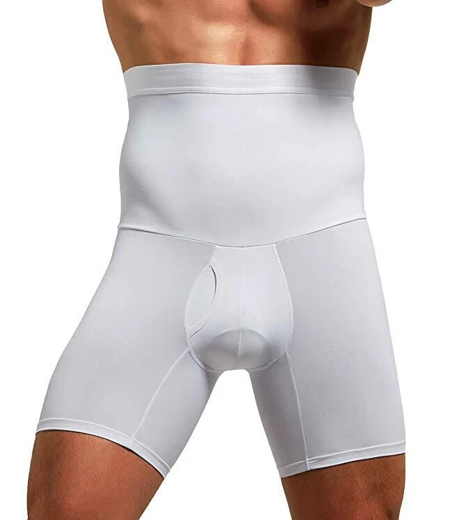 Men Compression Hi-Waist Boxer Shorts Tummy Slimmer Body Shaper Girdle Underwear - Image 1 of 4