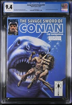 Savage Sword of Conan #192 12/91 Marvel Bob Larkin "Great White" cover CGC 9.4 - Image 1 of 2