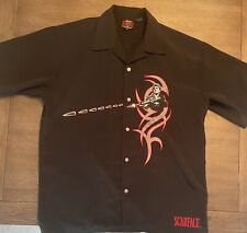 Vintage Scarface Dragonfly Button Dress Shirt Size XL