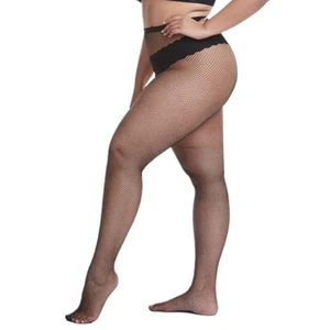 Women Plus Size Sexy Fishnet Pantyhose Sheer Mesh Crotchless Tights Stockings - Picture 1 of 8