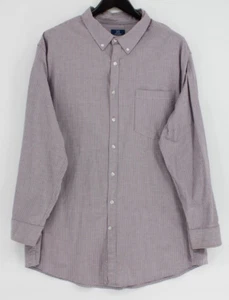 GEORGE Button Up Shirt Men's Size 3XL Purple Gray Striped Long Sleeve Collared - Picture 1 of 3
