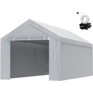 Carport Replacement Canopy Cover Top + Side Wall 10 x 20 ft Garage Tent Shelter - Picture 1 of 12