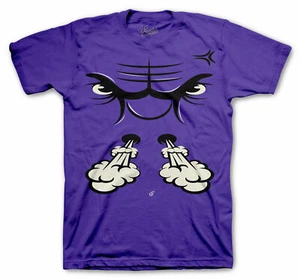 Shirts Match Jordan 4 Purple Metallic Sneaker Tee - Raging Face - Picture 1 of 2