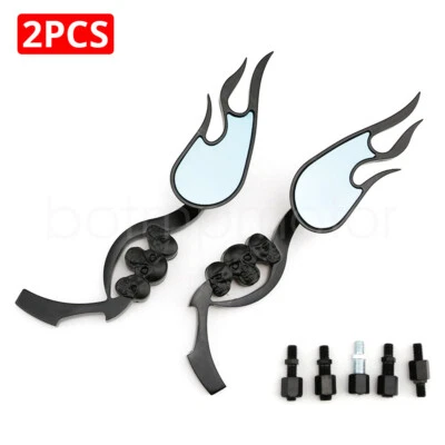 Black Motorcycle Mirrors For Yamaha Road Star XV1600 XV1700 Silverado Warrior - Image 1 of 4