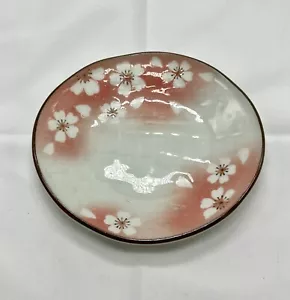 Daitoa(?) Porcelain White Oval Trinket Dish Pink Highlights White Flowers Japan - Picture 1 of 6