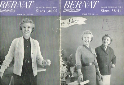 Smart Fashions Sizes 38 44 Knitting Pattern Bernat Handicrafter Book 61 1957 VTG - Image 1 of 4