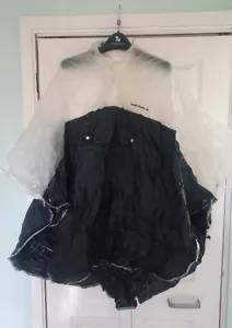 Mary Quant Poncho vintage festival Black and Clear PVC - Picture 1 of 8