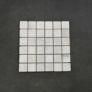 Imperial White Marble Honed 2" Mosaic Tile (2 x 2 x 12) - Picture 1 of 7