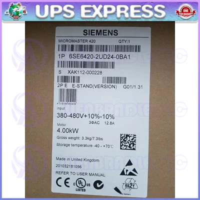 6SE6420-2UD24-0BA1 Siemens MICROMASTER  6SE6420-2UD24-0BA1 ZGB1 - Image 1 of 4