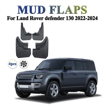Fits For 2022-2024 Land Rover Defender 130 Mud Flaps Mudguards Fenders Matt 4PC - Image 1 of 4