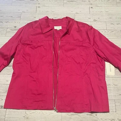 Erin London Women’s XL Red Zip Up Jacket Collared Lightweight NWT - Image 1 of 4