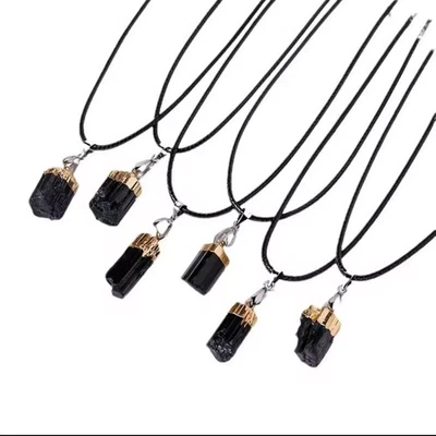 Naturstein Amethyst Citrin Obsidian Rosenquarz mit Sail o. Edelstahl-Halskette - Bild 1 von 4