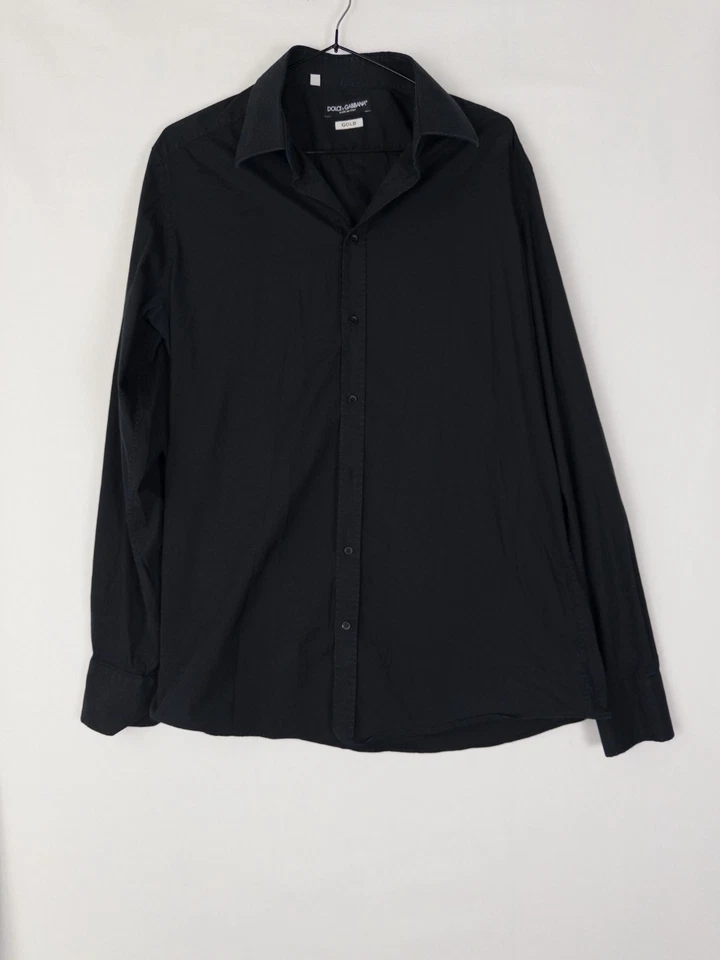 Dolce and Gabbana Gold Shirt Mens M Black Casual Long Sleeve Button Up - Image 1 of 4