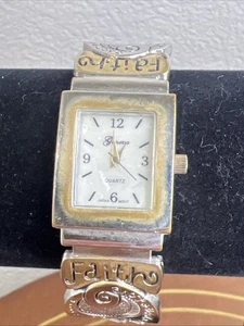 Reloj Geneva Platino Faith Hope Love Bisagra Brazalete Banda - Batería Nueva - Imagen 1 de 13