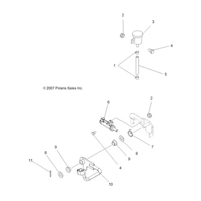 Polaris Rear Master Cylinder Brake Assembly, Genuine OEM Part 1911113, Qty 1 - Image 1 of 2
