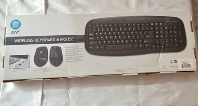 onn Wireless keyboard and mouse ONA11H0087 black, 2.4GHz, soft touch NIB - Image 1 of 4