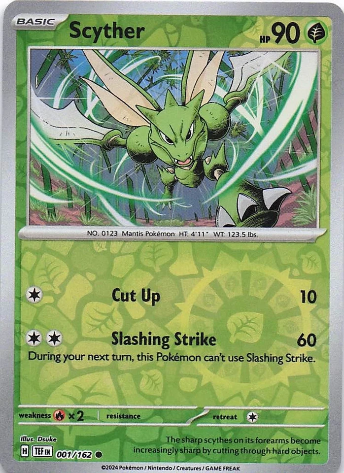 Scyther SV05: Temporal Forces 001/162- NM - Reverse Holo - Image 1 of 2