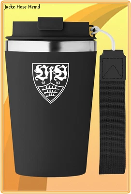 VfB Stuttgart Thermobecher Becher Schwarz Logo Coffee to go-Becher 350ml NEU - Bild 1 von 2