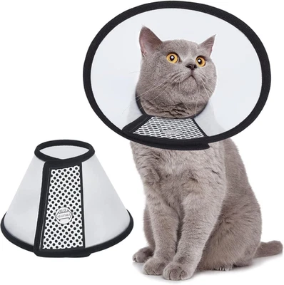 Vivifying Cat Cone, Adjustable M（Neck: 7.2-9.0 in）, Black