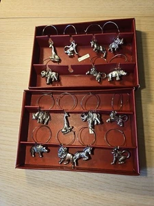 Arthur Court Wine Glass Charms Markers Safari Theme Lot of 15 w/ Original Boxes - Picture 1 of 9